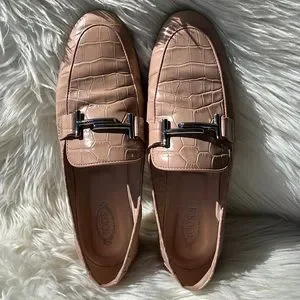 Tod's Shoes Authentic Tods Double T Crocembossed Leather